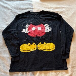 Kids Black Mickey Mouse Long Sleeve Shirt